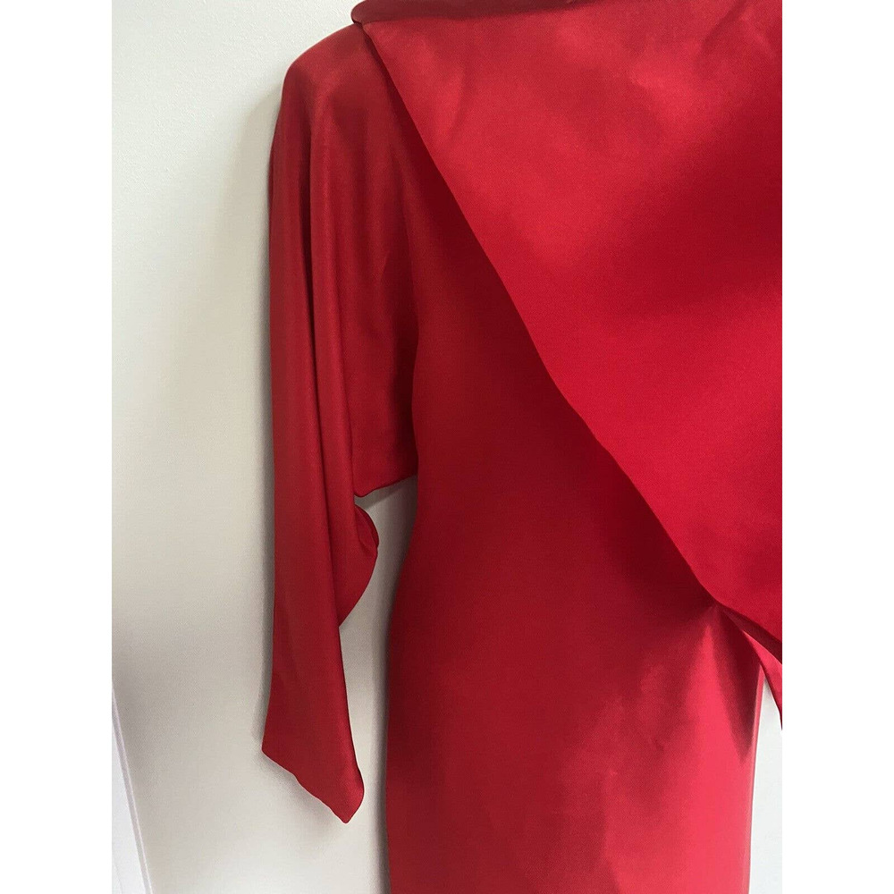 YEOHLEE‎ New York Red 100%Silk Lagenlook Shift Dress~M - Picture 4 of 7